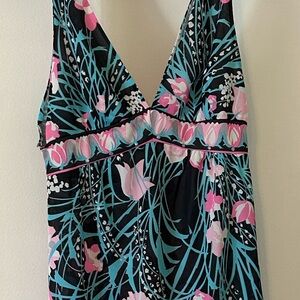 Vintage Emilio Pucci Multicolor Floral Slip Dress and Panties